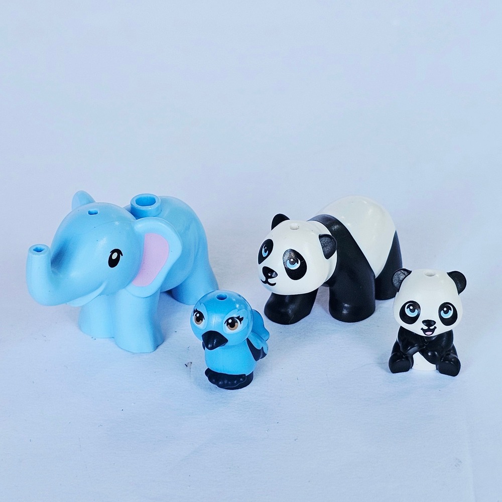 Toddler LEGO Duplo Animal Figures Elephant Panda Bird 4pc Set Zoo Replacement
